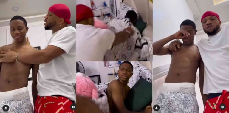 Moment-Charles-Okocha-forcefully-wakes-up-his-son-from-the-bed-in-celebration-of-Christmas-FLvibe.com_-1068x527